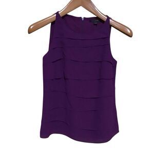 Banana‎ Republic Factory Purple Tiered Lined Sleeveless Blouse Sz 0